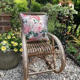 "Vintage Floral Fabric Cushion ""Temple Garden" - thumbnail 2