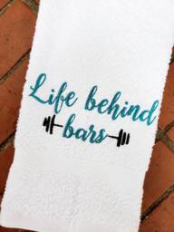 Life Behind Bars Gym Towel Embroidered Sports Towel Gift - thumbnail 1