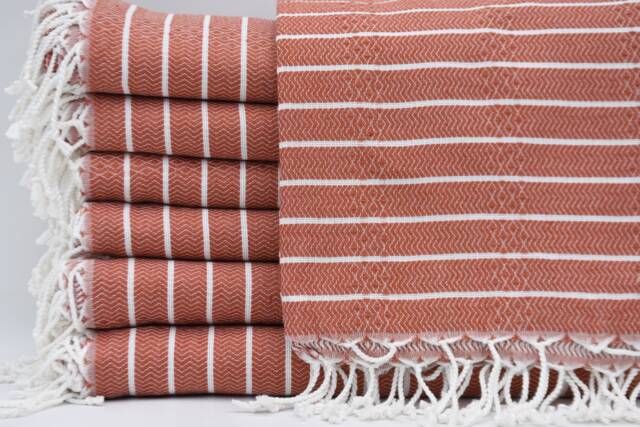 "Dark Salmon Color Towel, Hammam Towel, Sauna Towel, Turkish Towel, 37""x70" - image 1