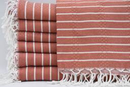 "Dark Salmon Color Towel, Hammam Towel, Sauna Towel, Turkish Towel, 37""x70"