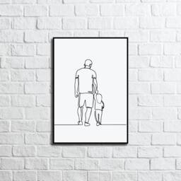 Dad Definition Print - Father, Daughter Son Line Drawing Minimalistic Home D??cor Digital A3 A4 Father's Day - thumbnail 3
