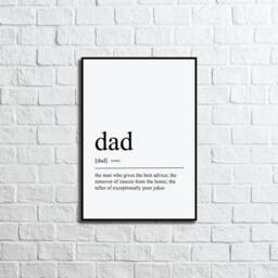 Dad Definition Print - Father, Daughter Son Line Drawing Minimalistic Home D??cor Digital A3 A4 Father's Day - thumbnail 2