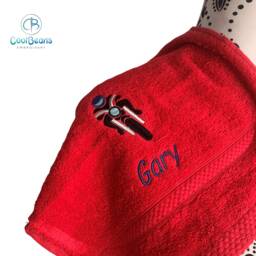 Motorbike Towel - Personalised Face Cloth/Hand Bath = Embroidered - thumbnail 4