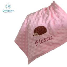 Hedgehog - Bubble Baby Blanket Embroidered Personalised 95cm X 75cm - thumbnail 3