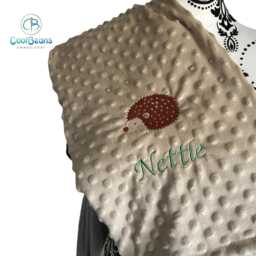 Hedgehog - Bubble Baby Blanket Embroidered Personalised 95cm X 75cm