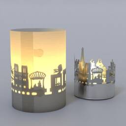 Paris Skyline Shadow Play Candle - Eiffel Tower Souvenir - thumbnail 4
