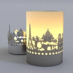 Paris Skyline Shadow Play Candle - Eiffel Tower Souvenir - thumbnail 3