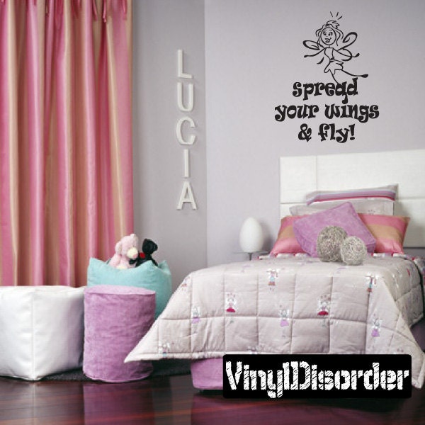 Spread Your Wings & Fly - Vinyl Wall Decal Quotes Sticker Ct025Spreadvii7Et - image 1