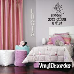 Spread Your Wings & Fly - Vinyl Wall Decal Quotes Sticker Ct025Spreadvii7Et - thumbnail 1