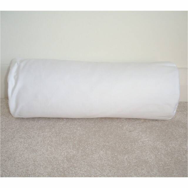 "White Bolster Pillow Cylinder Cover Only All Sizes Round Ended End Cushion Sham Case 4"" 6"" 8"" 9"" 10"" 12" - image 1