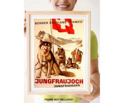 Reprint Of The Vintage Swiss Travel Poster - Jungfraujoch - thumbnail 1