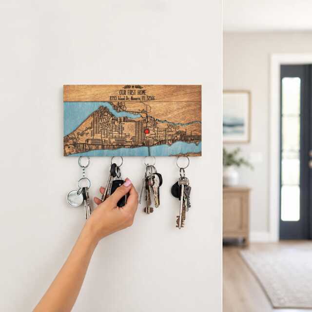 Home Address Key Rack, First Gift, Magnetic Map Organizer - image 1