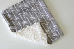 Dream Lovie. Security Blanket. Personalized Lovey. Faux Fur Gray Arrows. Mini Baby Minky Shower Gift - thumbnail 1