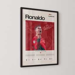 Cristiano Ronaldo Portugal Poster, Football Wall Art, Soccer Print, Stats Cr7 Gift, Sports Decor - thumbnail 2