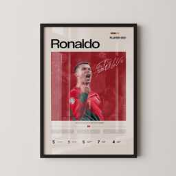Cristiano Ronaldo Portugal Poster, Football Wall Art, Soccer Print, Stats Cr7 Gift, Sports Decor - thumbnail 1