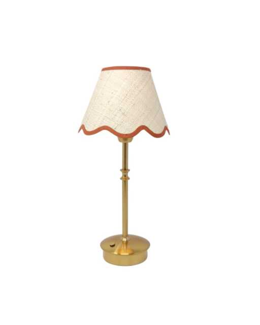 Battery Lampshade - Shade Only, No Base Raffia Tapered Natural Scalloped Edges Trim Colours Clip On, Lamp Or Pendant Light - image 1