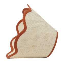 Battery Lampshade - Shade Only, No Base Raffia Tapered Natural Scalloped Edges Trim Colours Clip On, Lamp Or Pendant Light - thumbnail 3