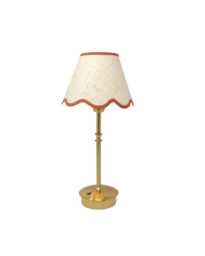 Battery Lampshade - Shade Only, No Base Raffia Tapered Natural Scalloped Edges Trim Colours Clip On, Lamp Or Pendant Light - thumbnail 1