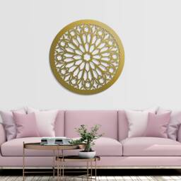 3D Ornament Wood Wall Art Decor, Notre Dame, Gothic Rosette, Openwork Picture, Living Room, Wooden Panelornament - thumbnail 2