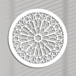 3D Ornament Wood Wall Art Decor, Notre Dame, Gothic Rosette, Openwork Picture, Living Room, Wooden Panelornament - thumbnail 1