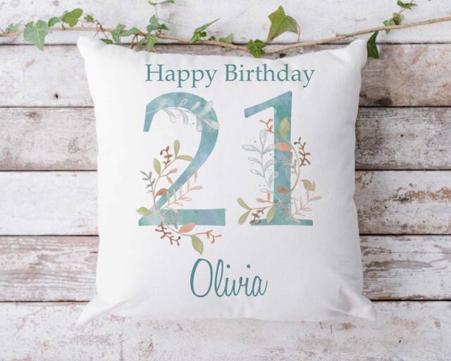 Personalised 21st Birthday Cushion Custom Name Keepsake Pillow - image 1
