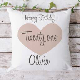 Personalised 21st Birthday Cushion Custom Name Keepsake Pillow - thumbnail 2