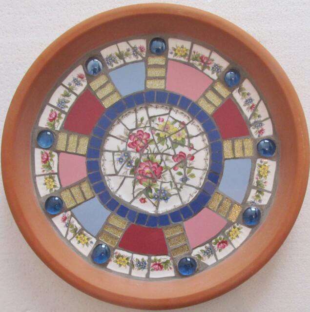 Mosaic Birdbath, Approx 28cm Diameter, Waterproof Materials, Ready For The Birds in Your Garden - - image 1