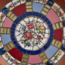 Mosaic Birdbath, Approx 28cm Diameter, Waterproof Materials, Ready For The Birds in Your Garden - - thumbnail 2