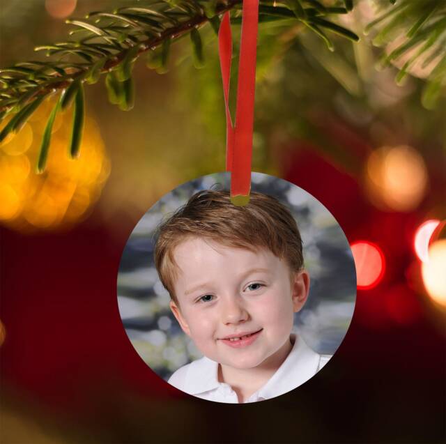 Beautiful Aluminium Christmas Tree Decoration Pendant Personalised With Photo - image 1