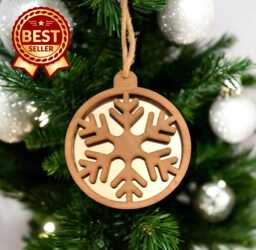 Snowflake Christmas Decoration - Wood & Acrylic Option - Bespoke Shapes Sizes Made