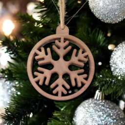 Snowflake Christmas Decoration - Wood & Acrylic Option - Bespoke Shapes Sizes Made - thumbnail 2