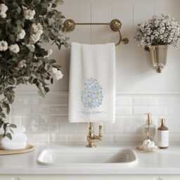 Embroidered Cotton Towels, Floral Easter Egg Design, Personalised - thumbnail 3