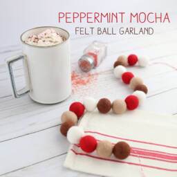Peppermint Mocha - Felt Ball Garland Christmas Holiday Decor Pom Pom Red - thumbnail 3