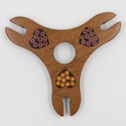Colored Pencil Wine Bottle Holder Resin Wood Rack, 3 Stem Glass - thumbnail 3