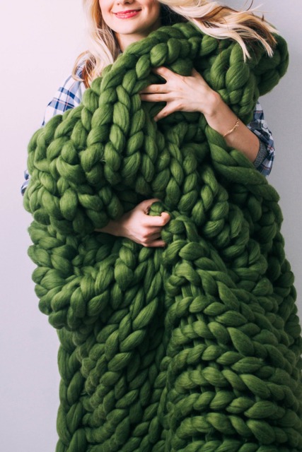Christmas Chunky Knit Blanket, Chunky Blanket, Knits, Knitting, Arm Knitted Wool Throw Throw - image 1
