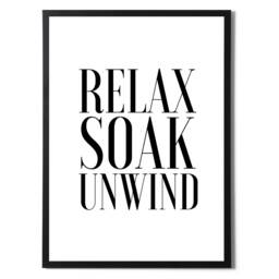Relax Soak Unwind Print - Women's Bathroom Tranquility Wall Art in A Variety Of Sizes - thumbnail 3