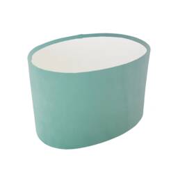 Oval Light Mint Lampshade in Velvet With White Lining - thumbnail 1