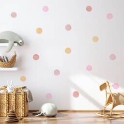 Autumn Watercolor Polka Dot Wall Decals - 6 cm, Ombre Decal For Boho Home Decor - thumbnail 1