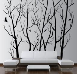 "Large Forest Tree Vinyl Wall Decal 80"" X 72"