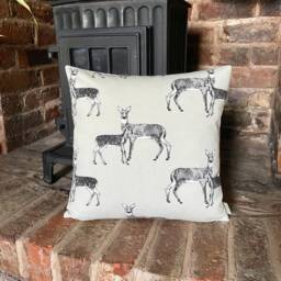 1214. Handmade Deer Canvas 100% Cotton Cushion Cover Various Sizes - thumbnail 1