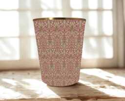 William Morris Waste Paper Bin, Fabric Desk Handmade Basket, Decorative Home Office Bin - Snakeshead Wine