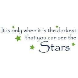 It Is Only When It The Darkest That You Can See Stars Vinyl Wall Decal, Inspirational Quote, Encouragment Words, Emerson Quote - thumbnail 2