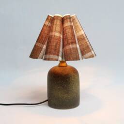 Handmade Brown Plaid Pleated Lampshade-87# - thumbnail 4