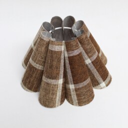 Handmade Brown Plaid Pleated Lampshade-87# - thumbnail 3