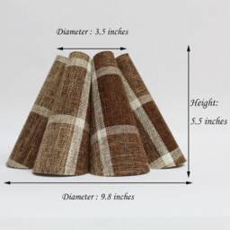 Handmade Brown Plaid Pleated Lampshade-87# - thumbnail 2
