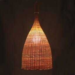 Cone-Shape Bamboo Pendant Light Rustic Decorative Lighting - thumbnail 3