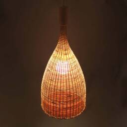 Cone-Shape Bamboo Pendant Light Rustic Decorative Lighting - thumbnail 2
