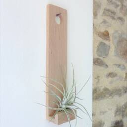 Wall-Mounted Photo Holder in Oak Wood, Handmade France - thumbnail 2
