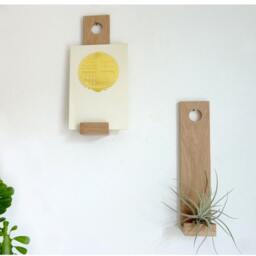 Wall-Mounted Photo Holder in Oak Wood, Handmade France - thumbnail 3