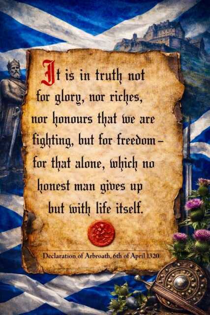 Declaration Of Arbroath Print - 1320 Scottish Heritage Wall Art - 8 Inches X 6 Inches - image 1